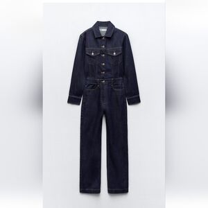 Zara Front Pockets Denim Jumpsuit Small and Medium